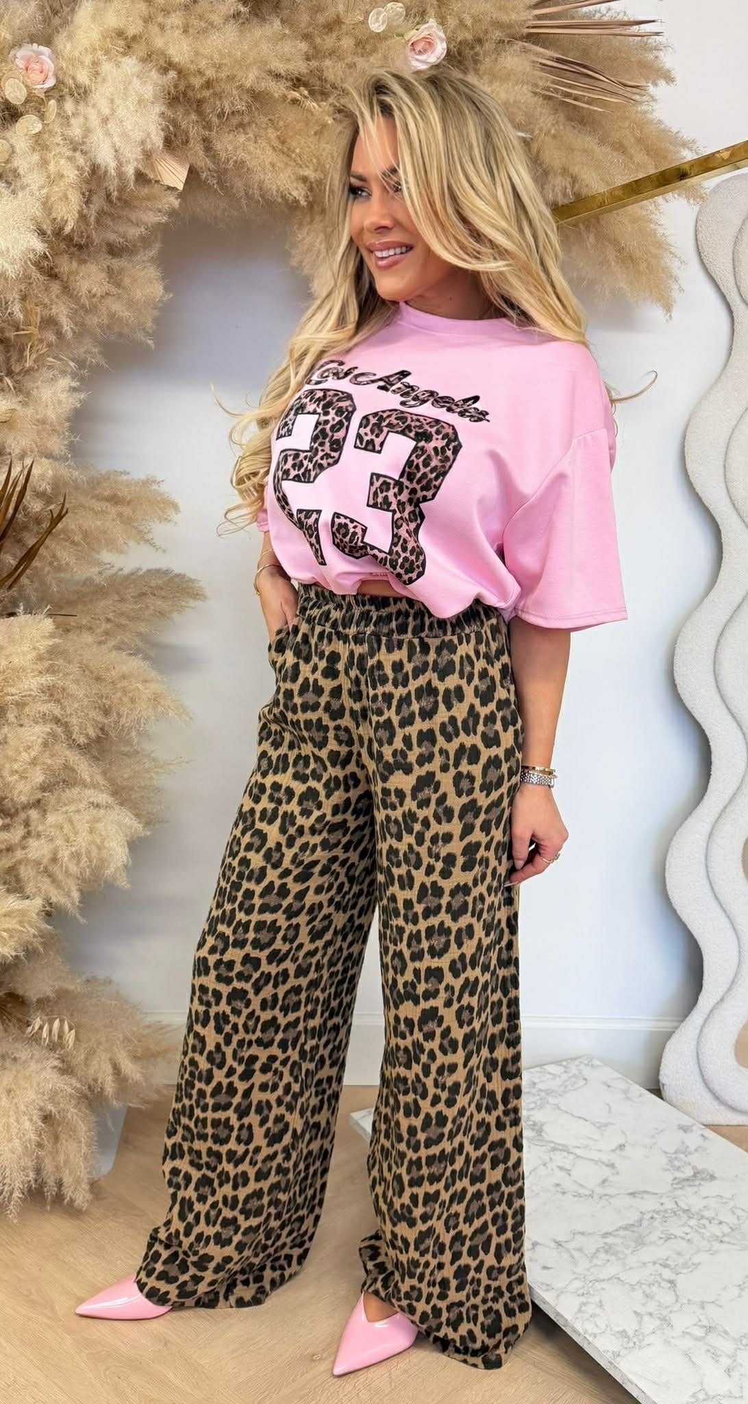 LA LEO 23 CROPPED SHIRT PINK