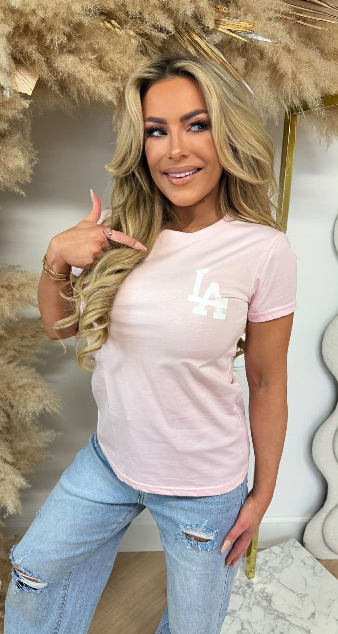 TEE-SHIRT LOGO LA 176 ROSE