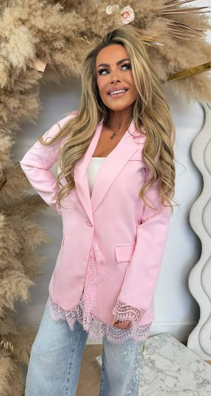 LARA LACE BLAZER PINK