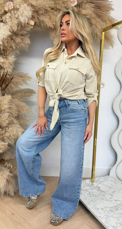 LARIS KNOOP BLOUSE BEIGE