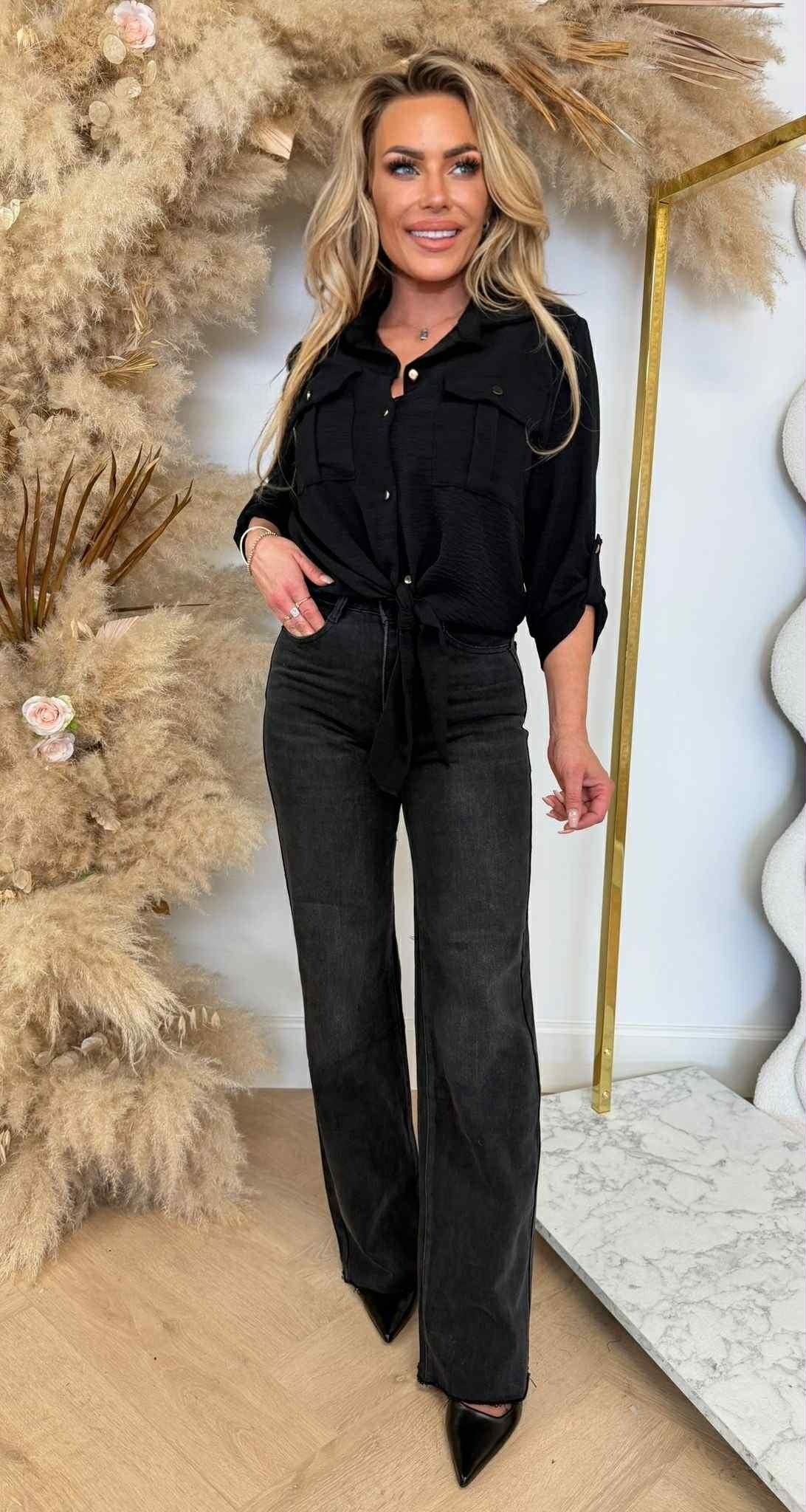 LARIS KNOOP BLOUSE BLACK
