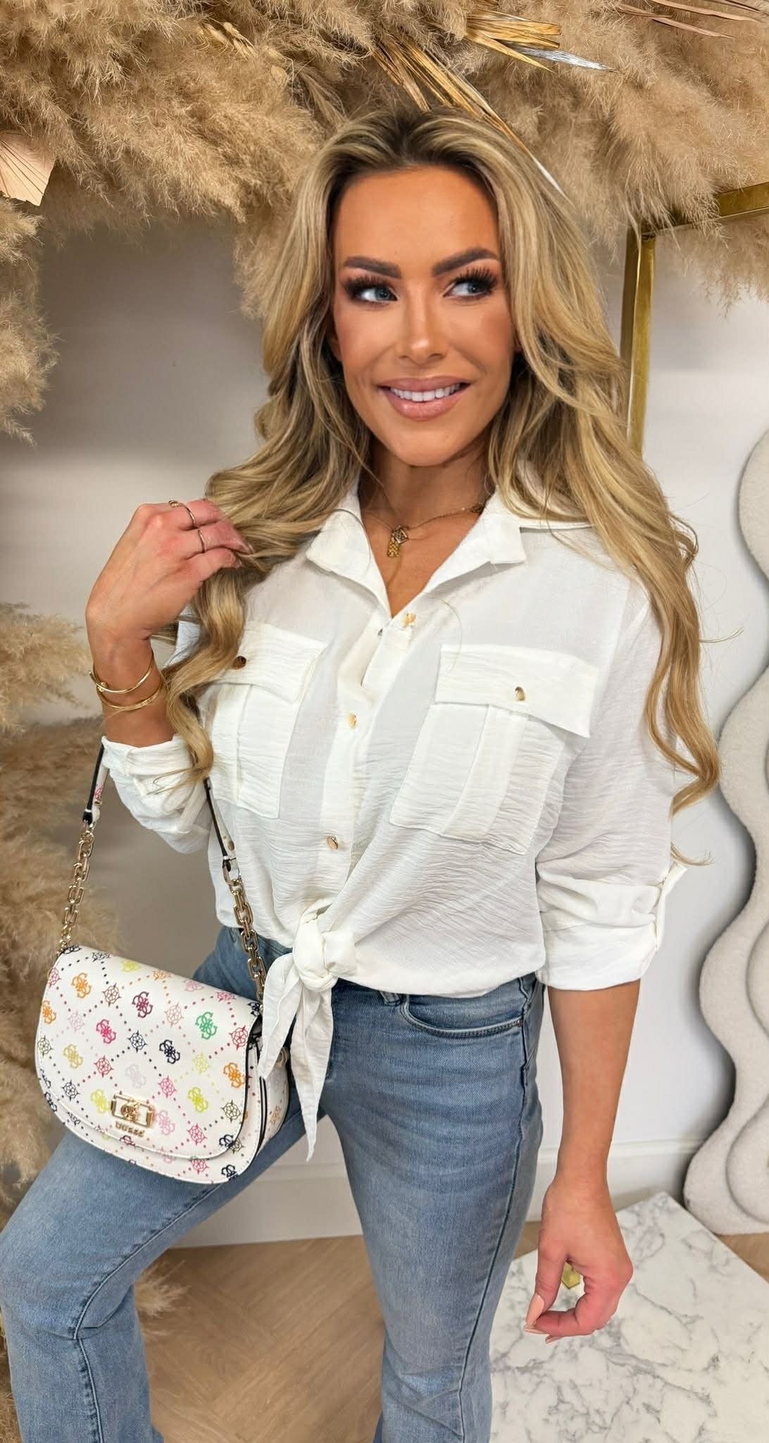 LARIS KNOOP BLOUSE OFFWHITE