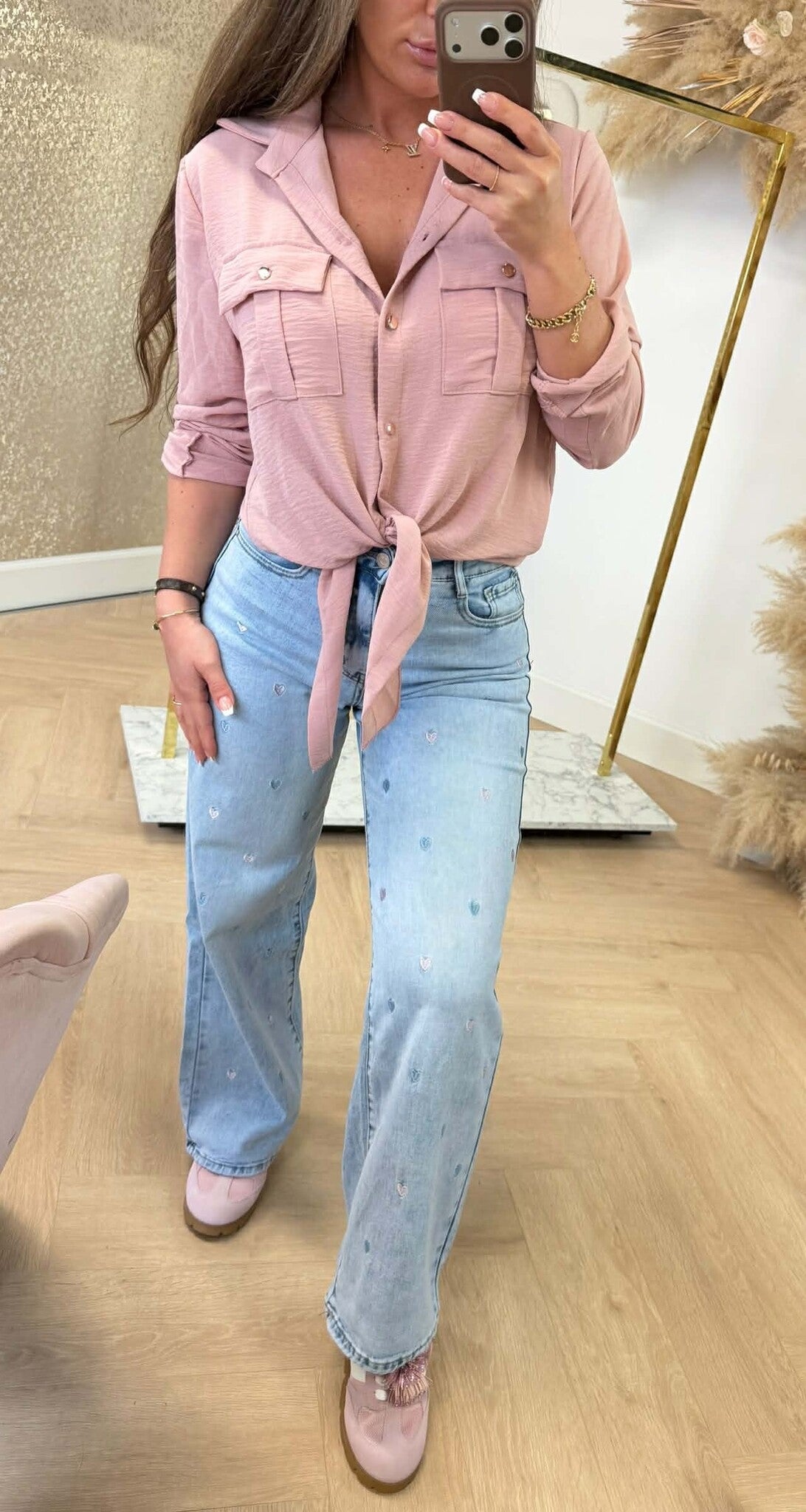 LARIS KNOOP BLOUSE OLDPINK
