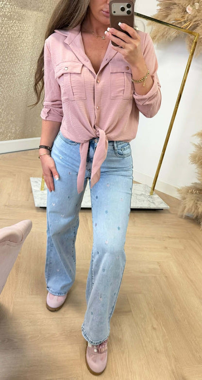 LARIS KNOOP BLOUSE OLDPINK