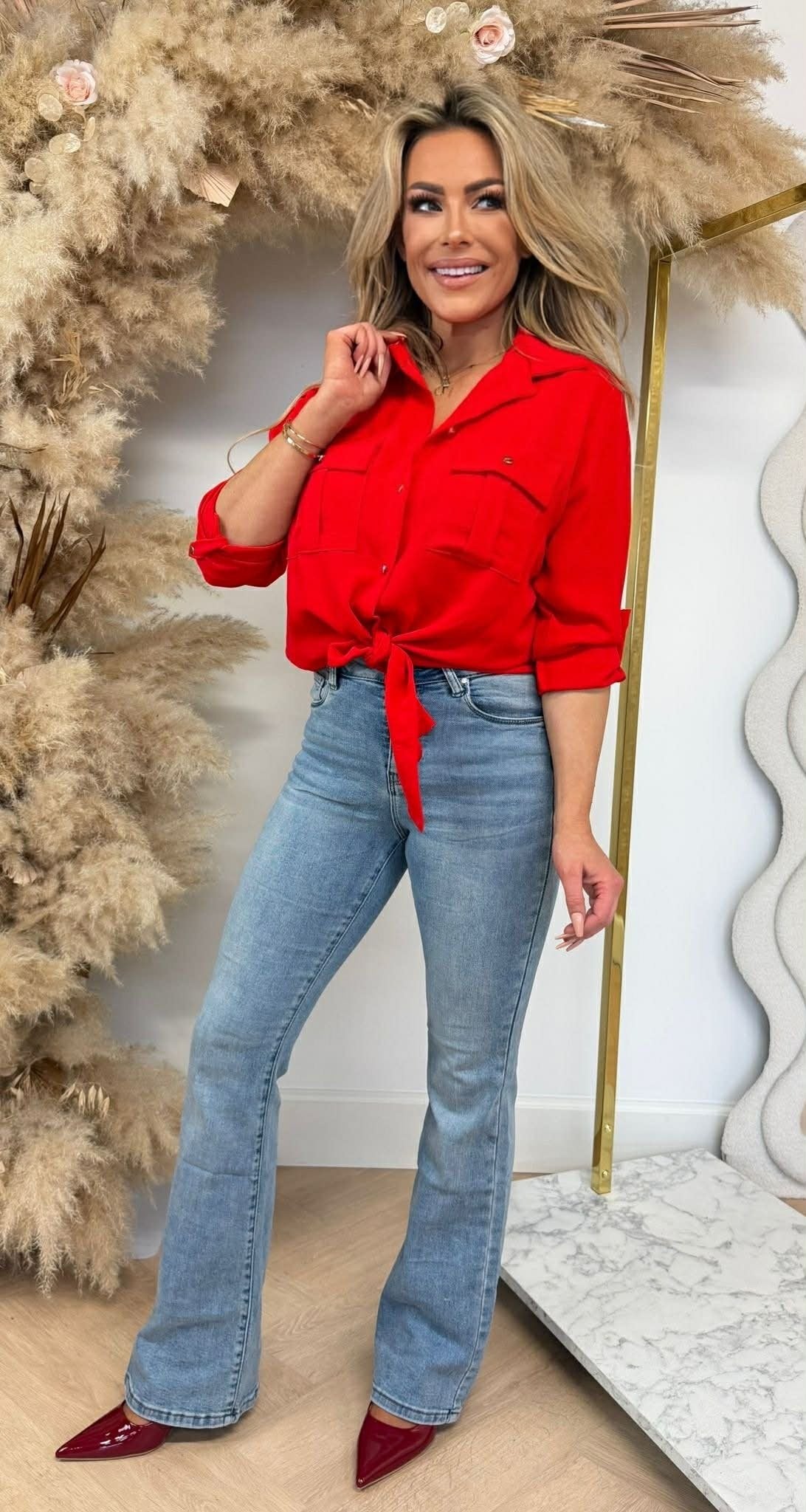 LARIS KNOOP BLOUSE RED