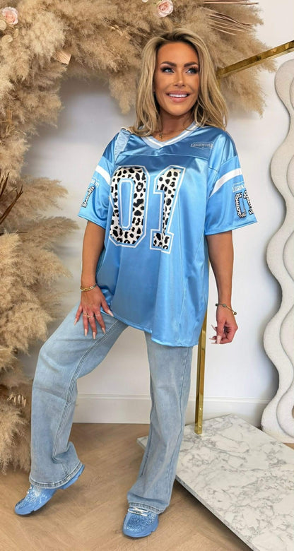 T-SHIRT DE BASEBALL LÉGENDAIRE 01 BLEU GLACE