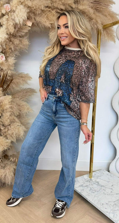LEO SEQUIN LA SHIRTS BLUE