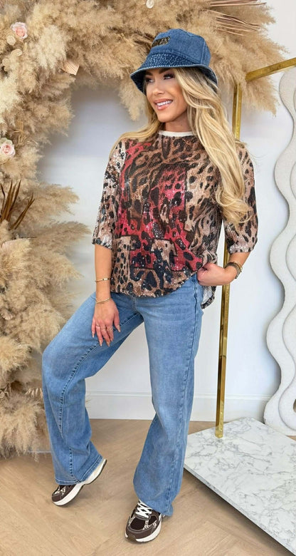 LEO SEQUIN LA SHIRTS ROSA