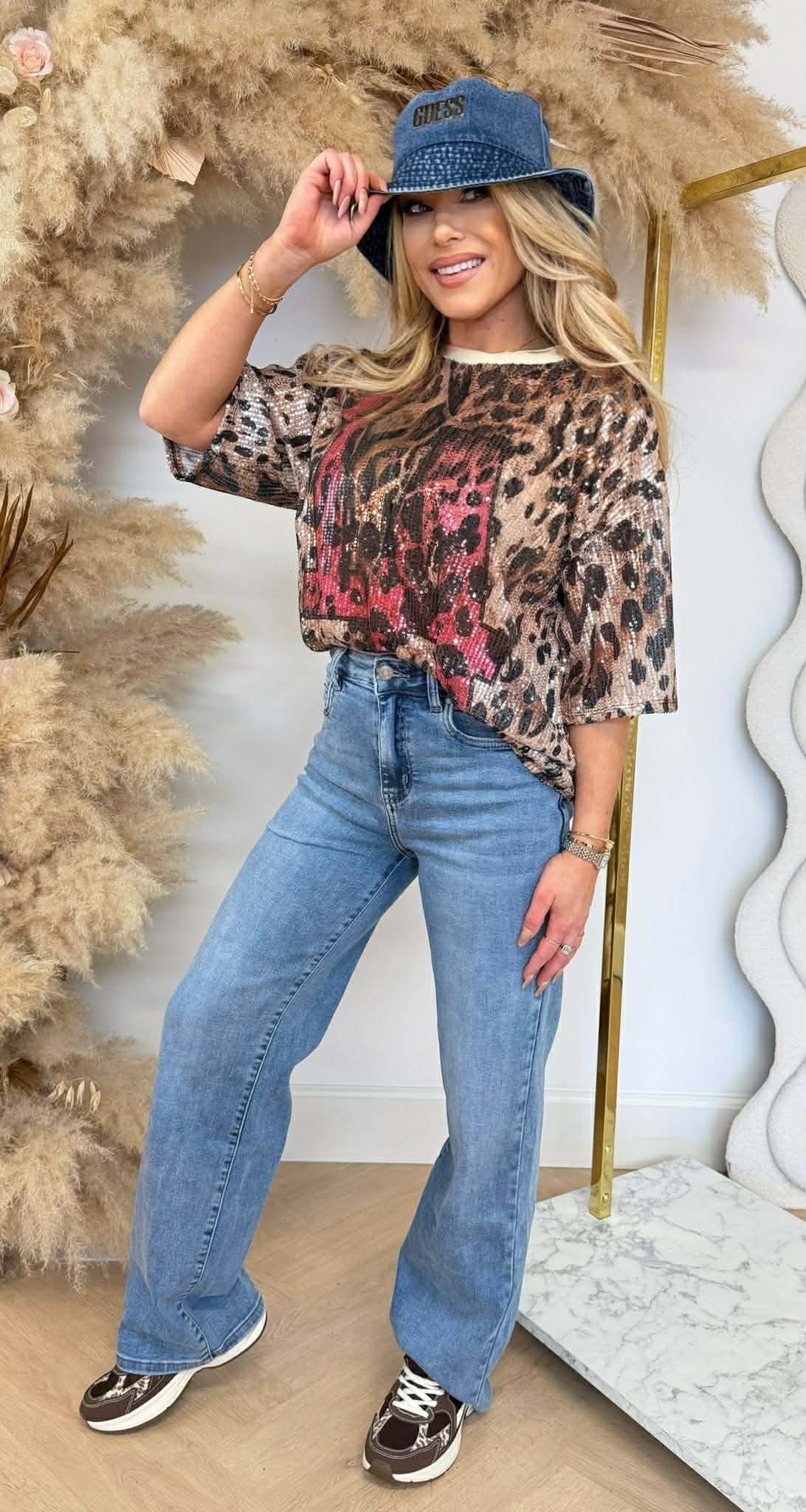 LEO SEQUIN LA SHIRTS ROSA
