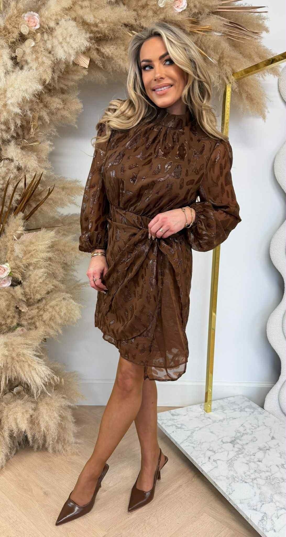 ROBE IMPRIMÉE LEO SHINE 5335A CHOCO