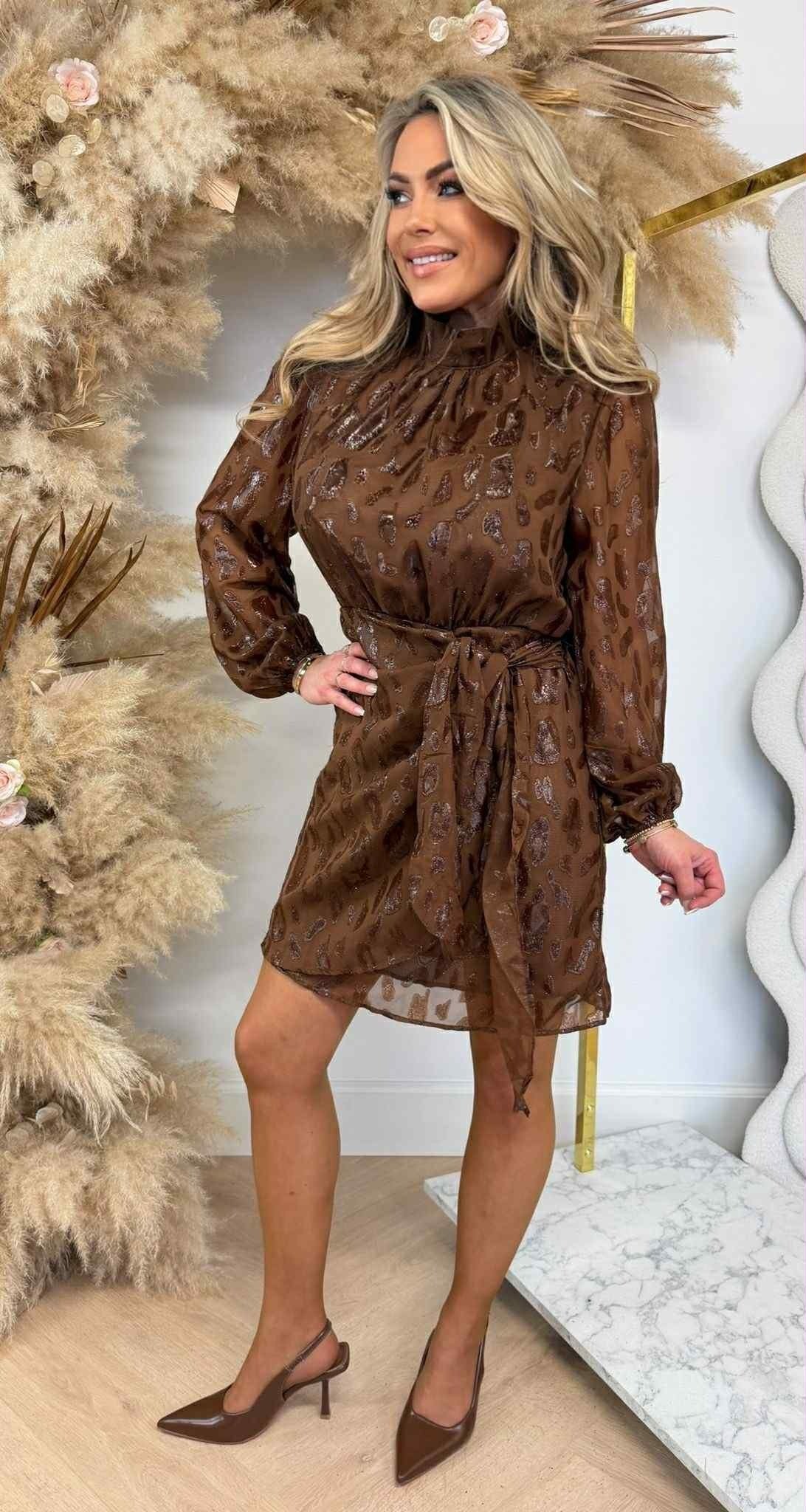 ROBE IMPRIMÉE LEO SHINE 5335A CHOCO