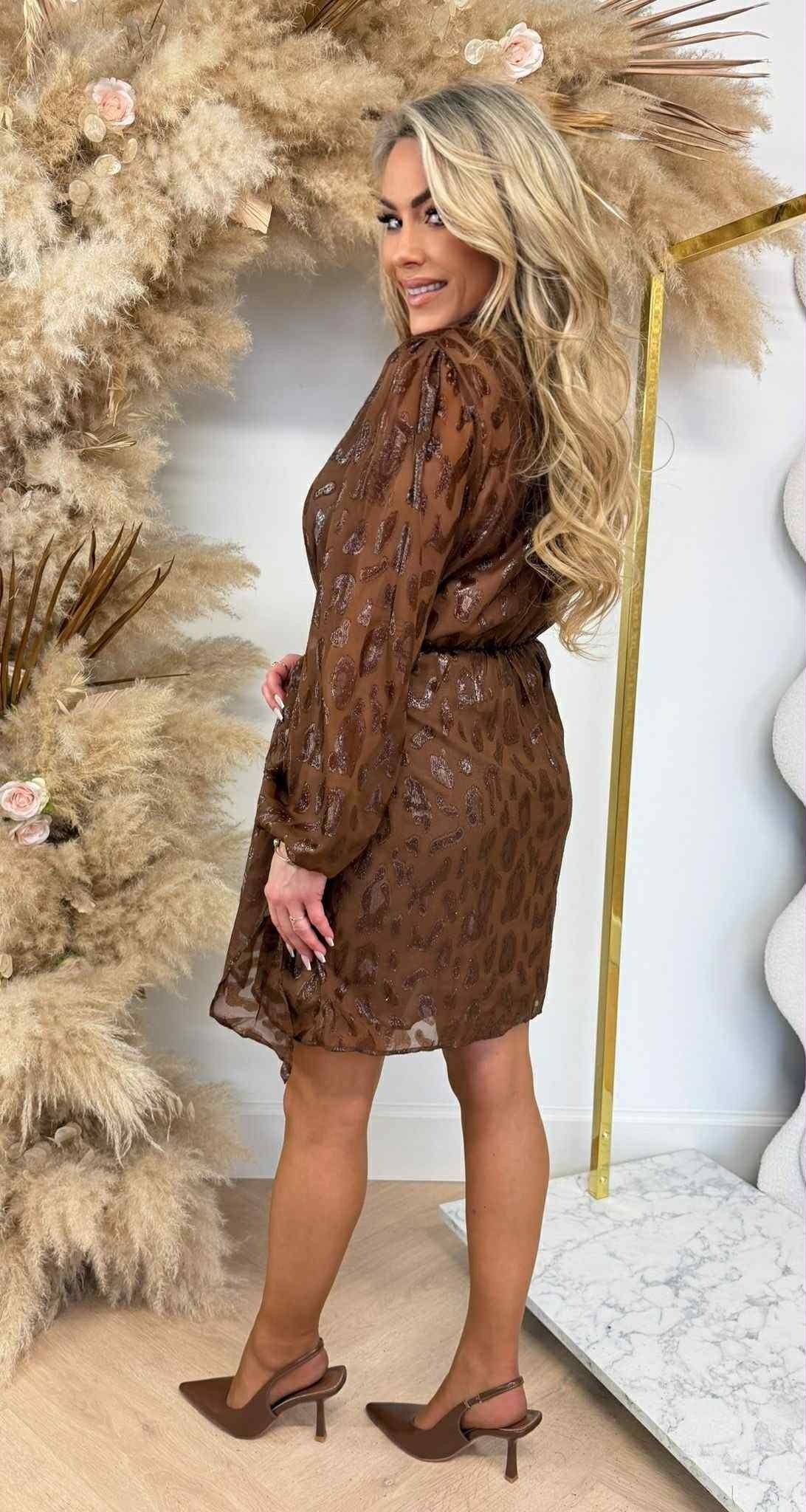 ROBE IMPRIMÉE LEO SHINE 5335A CHOCO