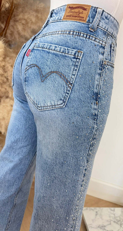 LEVI GLITTER WIDE LEG JEANS 66338 DENIMBLUE