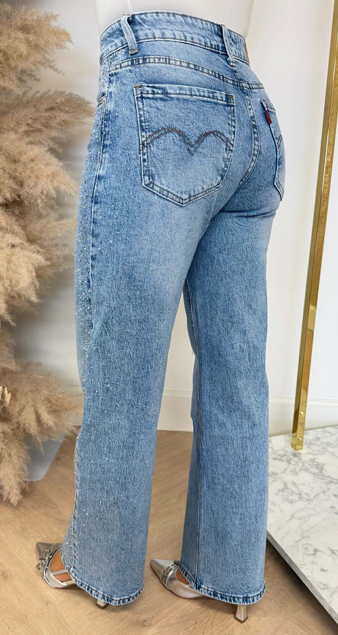 LEVI GLITTER WIDE LEG JEANS 66338 DENIMBLUE