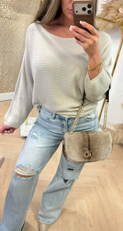 HAUT CÔTELÉ BASIQUE LIES BEIGE