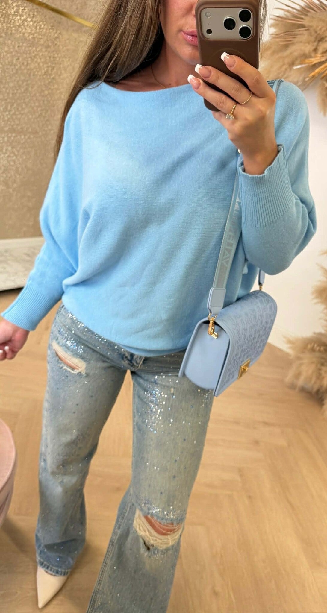 LAURA SOFT TOUCH TOP EISBLAU