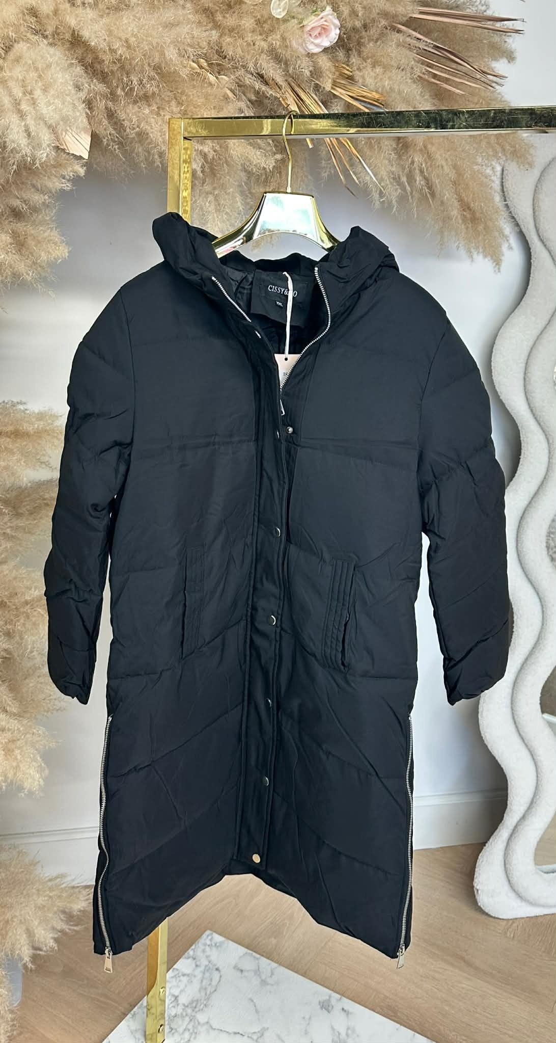 LANGE PUFFER-WINTERJACKE 8865 BLACK