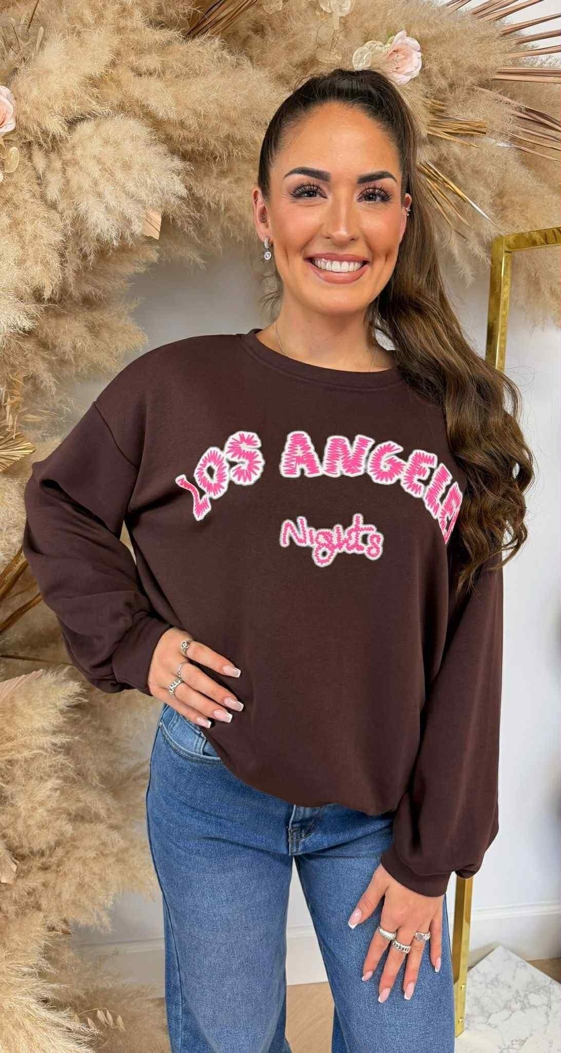 LOS ANGELES NIGHTS SWEAT 801812 BRAUN