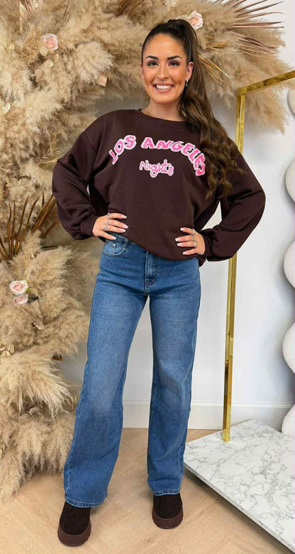 LOS ANGELES NIGHTS SWEAT 801812 BRAUN