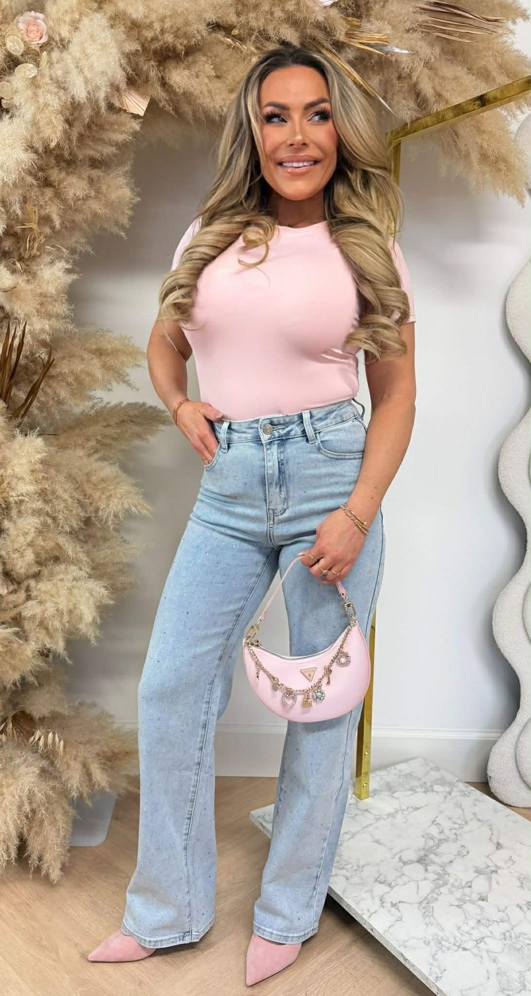 BODY LOTTE MANCHES COURTES ROSE