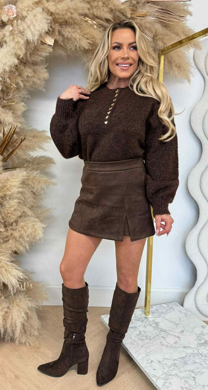LOVELY HERZCHEN SWEAT 8166 COFFEE