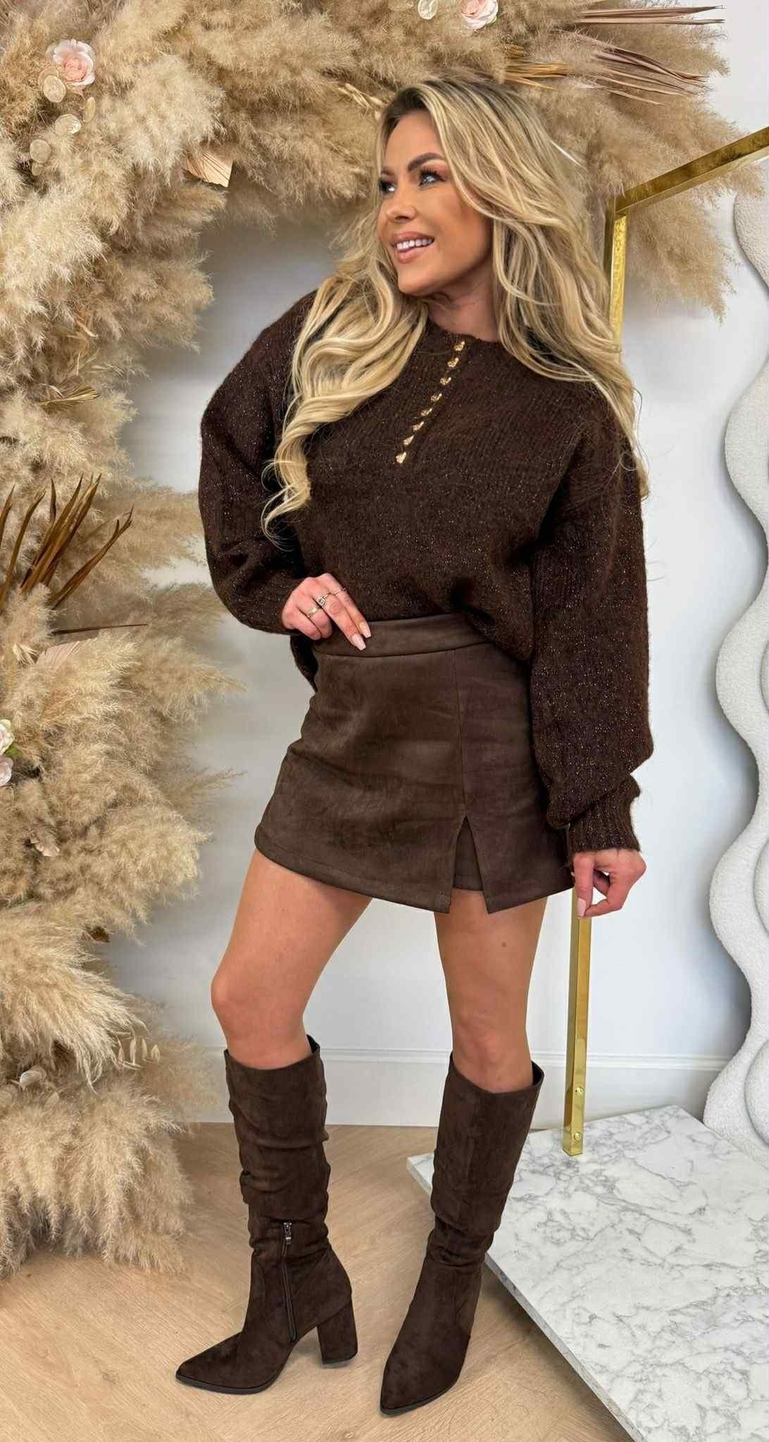 LOVELY HERZCHEN SWEAT 8166 COFFEE