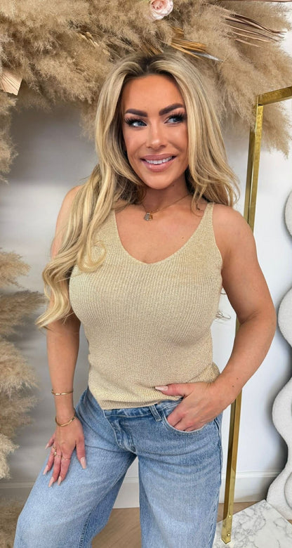 LUREX V TOP BEIGE