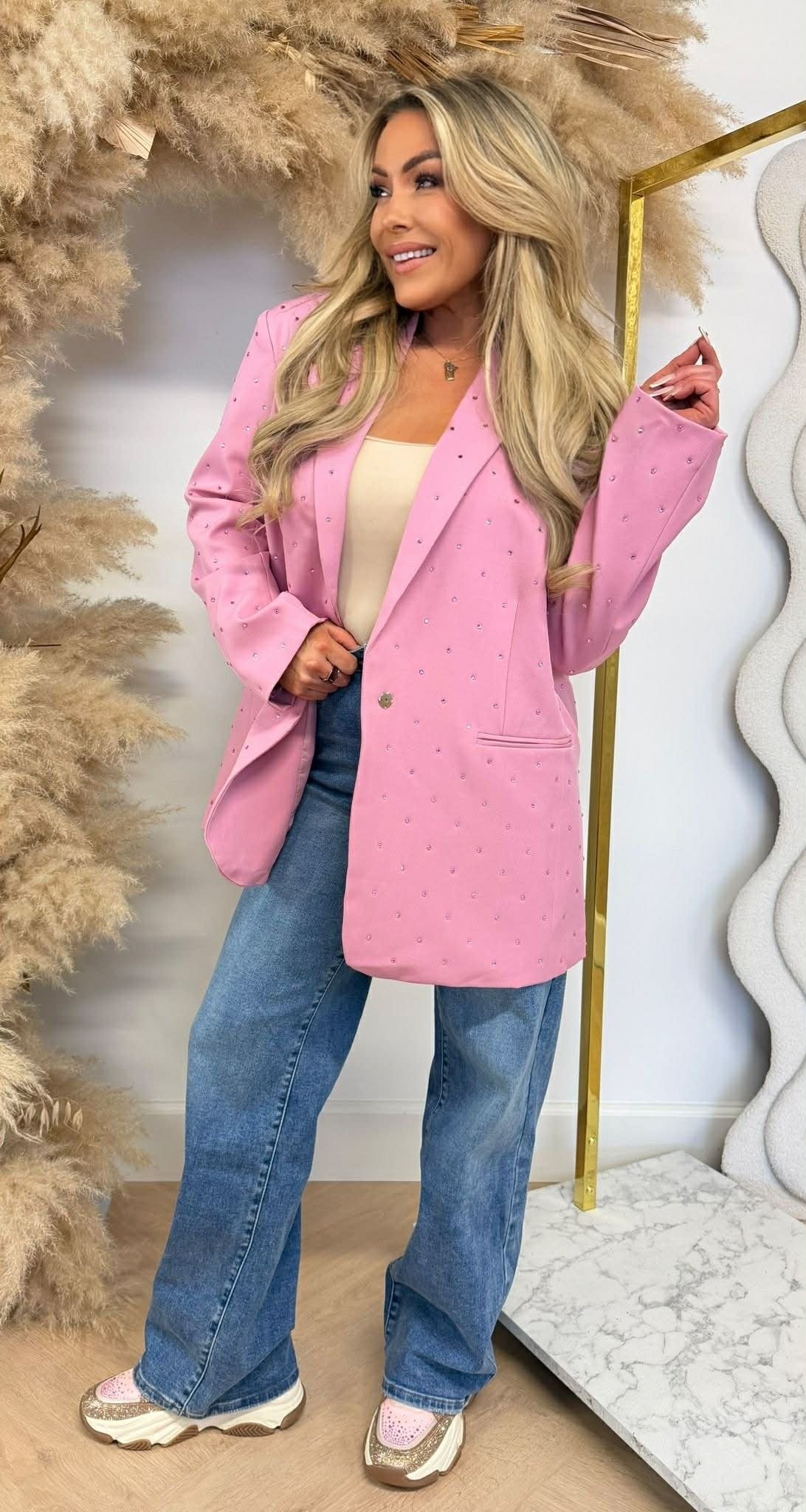 LUXURY DIAMOND BLAZER L033 PINK