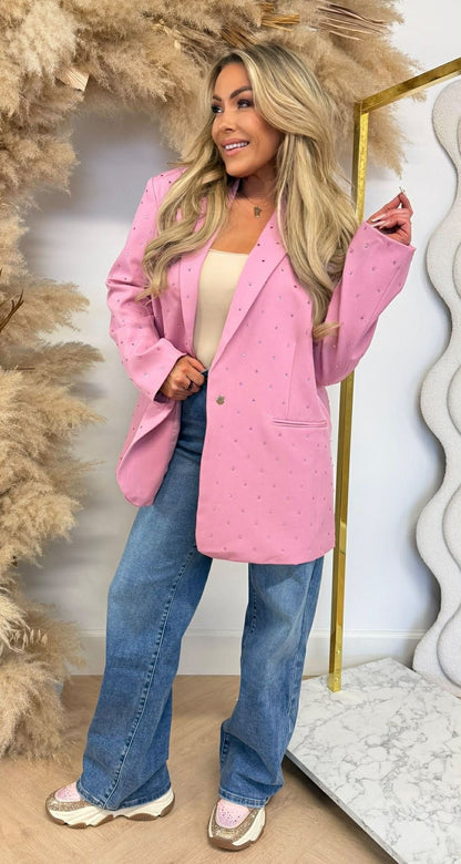LUXURY DIAMOND BLAZER L033 PINK