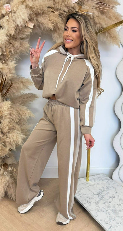 MAXIME STREIFEN-SET TAUPE