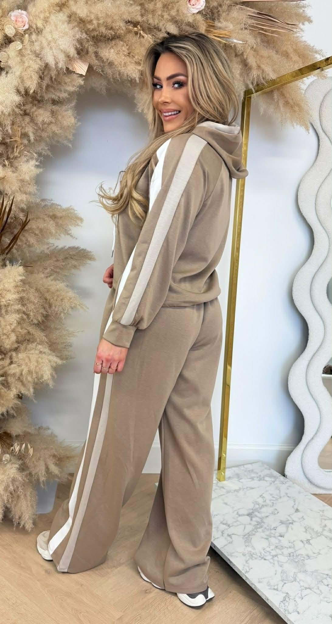 MAXIME STREIFEN-SET TAUPE