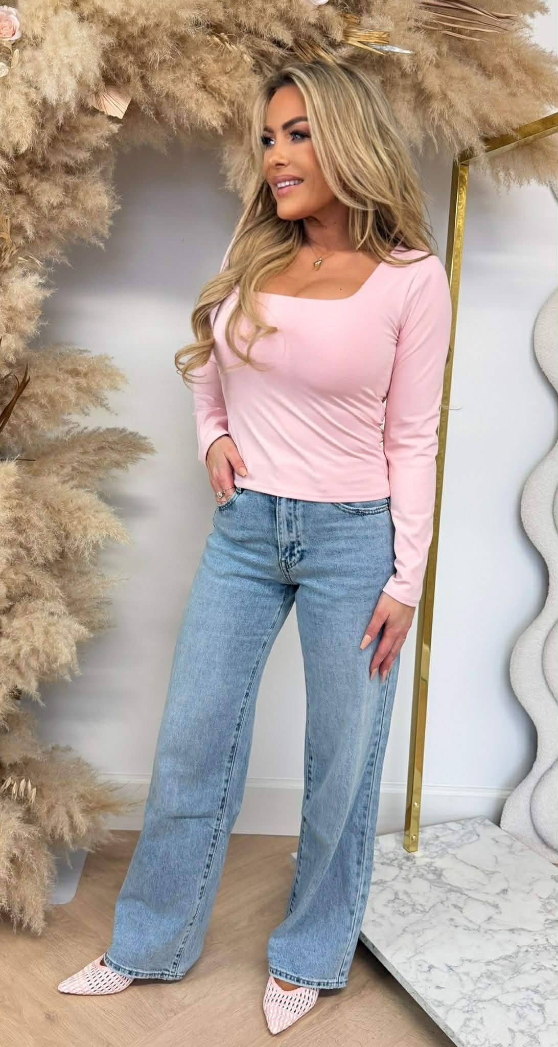 MAYE HAUT MANCHES LONGUES ROSE PÂLE