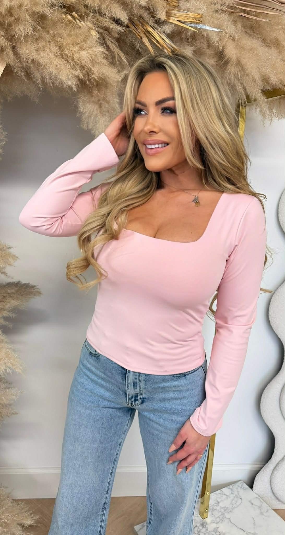 MAYE HAUT MANCHES LONGUES ROSE PÂLE