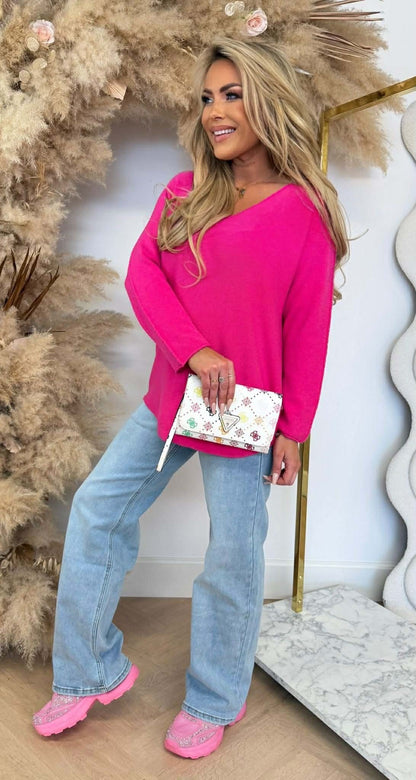 MINDY SOFT V TOP FUCHSIA