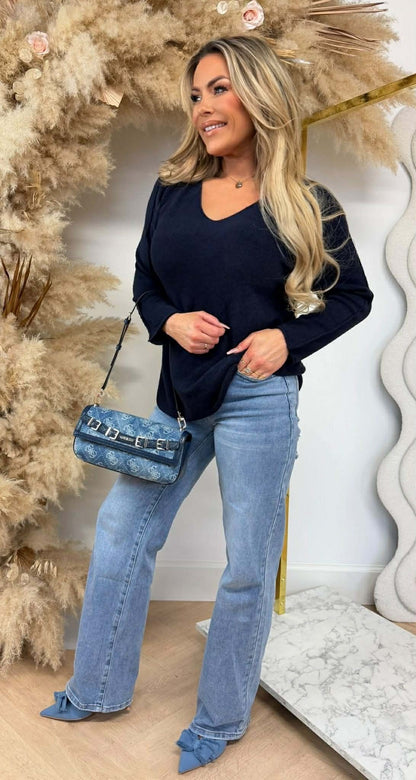 MINDY SOFT V TOP NAVY