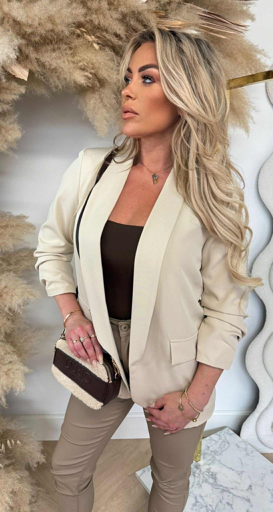 BLAZER COURT INDISPENSABLE MANCHES LONGUES BEIGE CLAIR