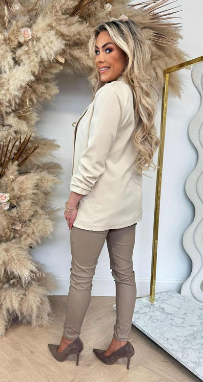 BLAZER COURT INDISPENSABLE MANCHES LONGUES BEIGE CLAIR