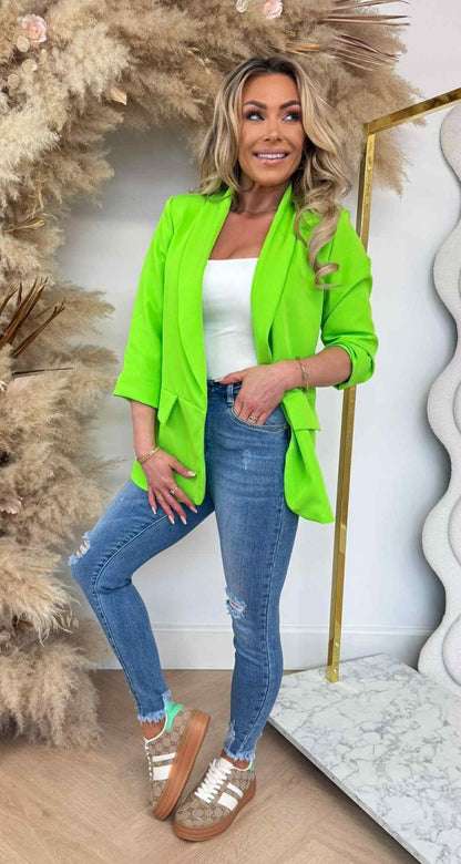 MUSTHAVE CROPPED ÄRMEL BLAZER LIME