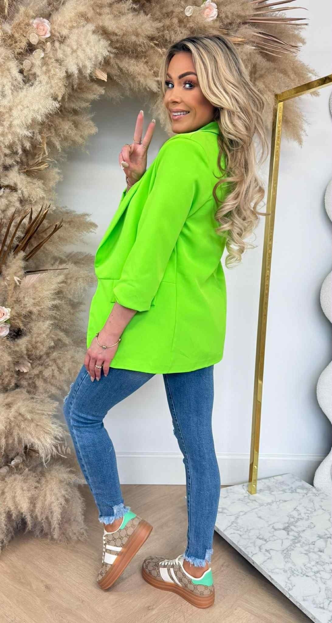 MUSTHAVE CROPPED ÄRMEL BLAZER LIME