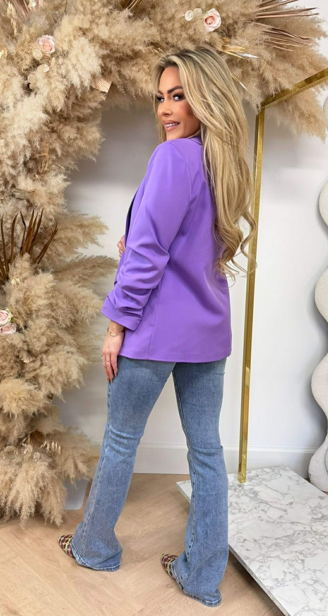 MUSTHAVE CROPPED ÄRMEL BLAZER PURPLE