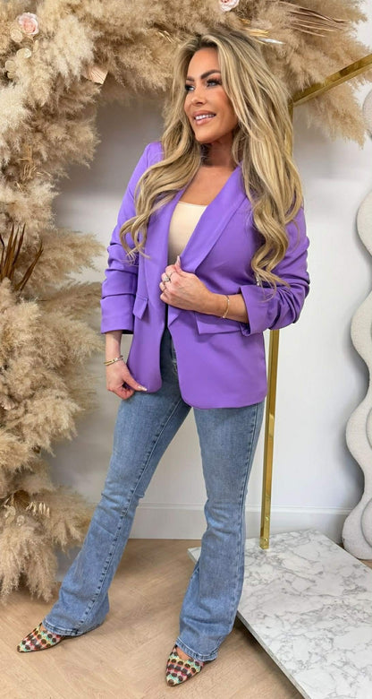 MUSTHAVE CROPPED ÄRMEL BLAZER PURPLE