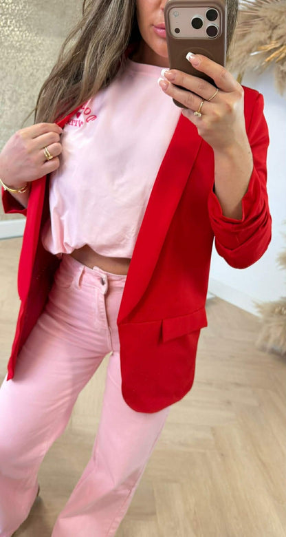 MUSTHAVE CROPPED ÄRMELBLAZER ROT