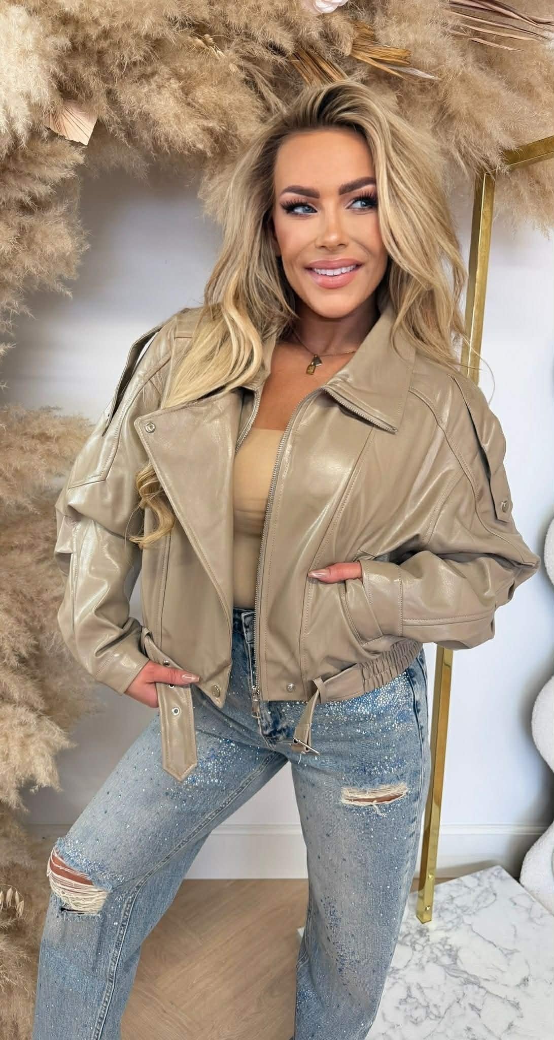 BLOUSON VEGAN INDISPENSABLE 6238 BEIGE
