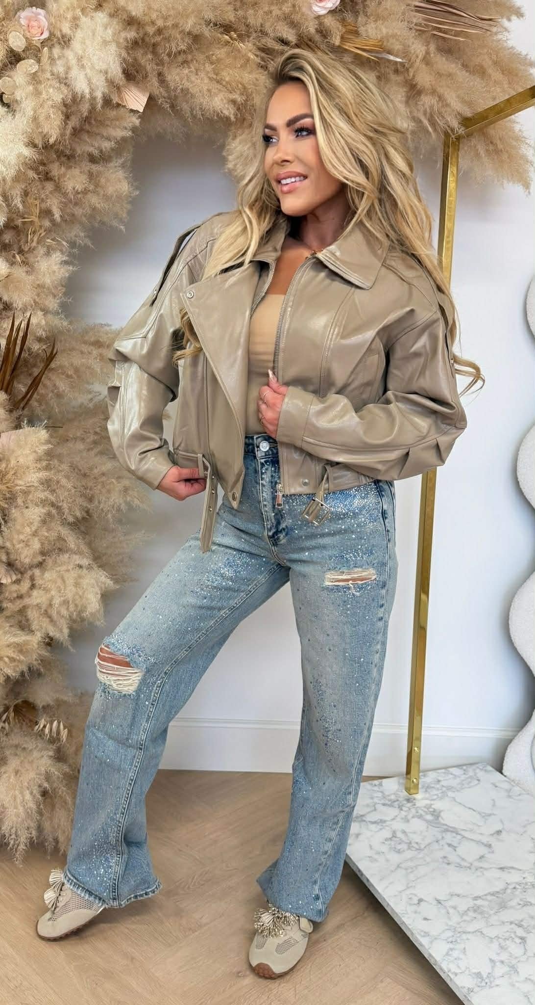 BLOUSON VEGAN INDISPENSABLE 6238 BEIGE