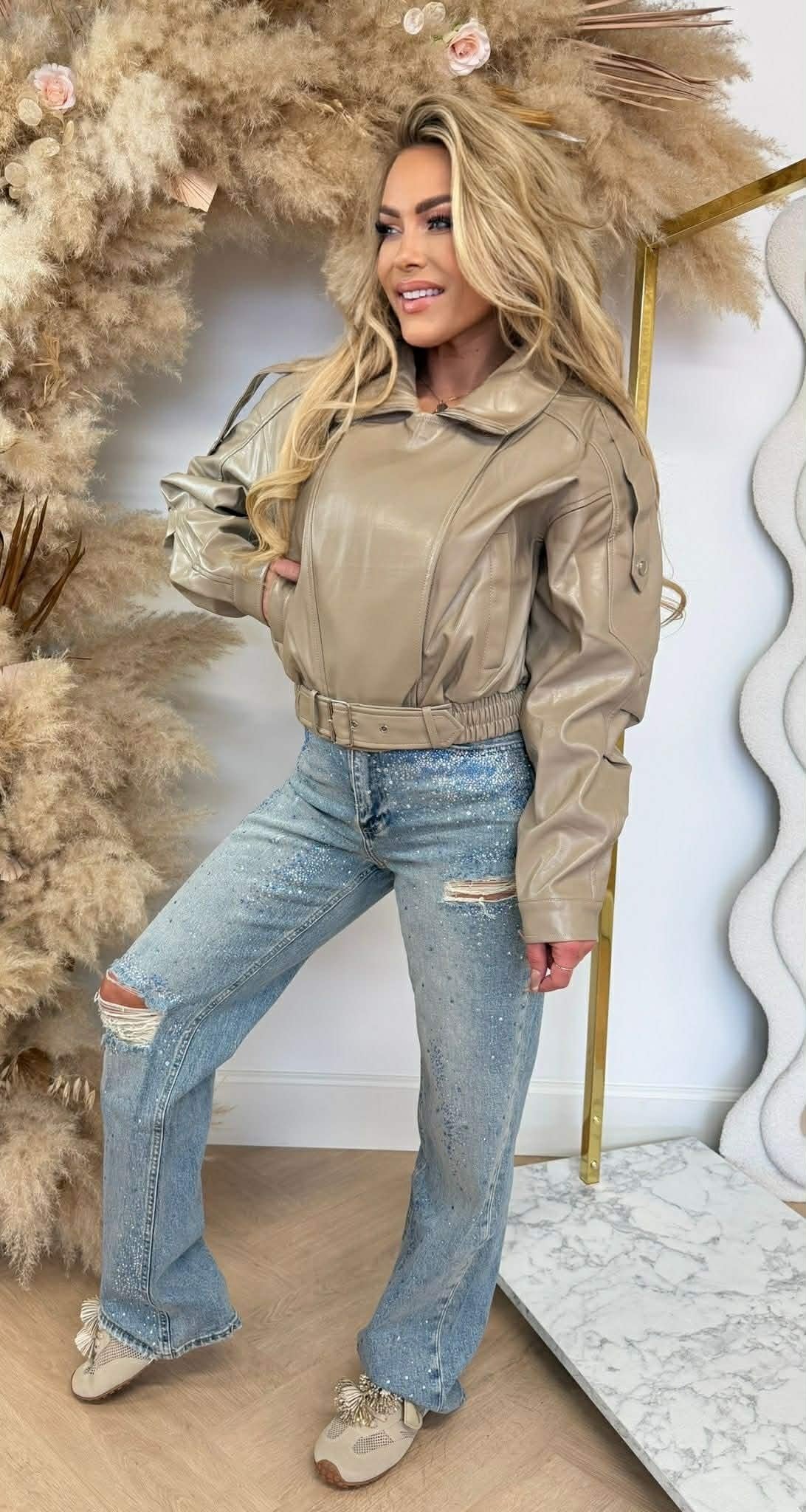 BLOUSON VEGAN INDISPENSABLE 6238 BEIGE