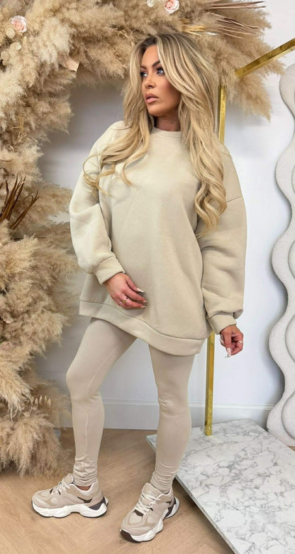 MYBEL FLEECE SET BEIGE