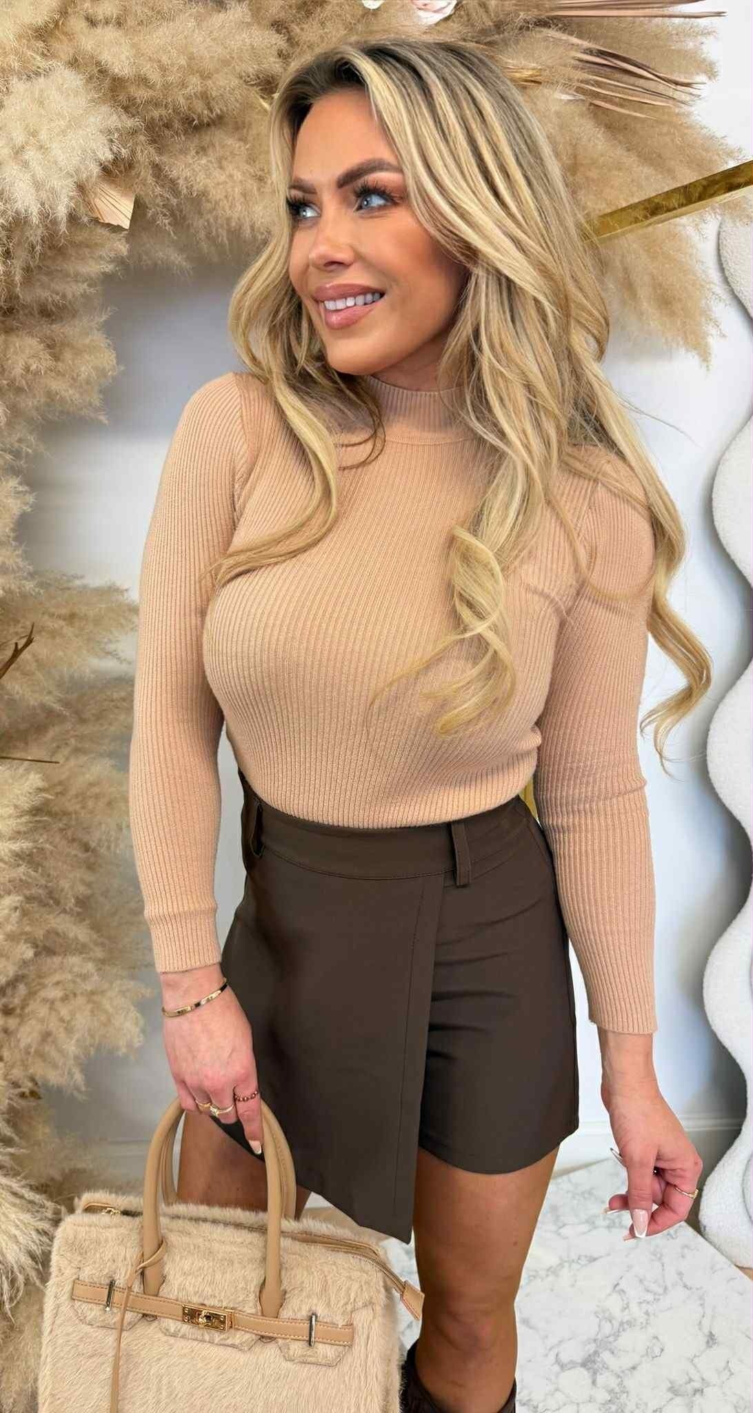 MILEY TURTLE BASIC RIB TOP 18002 TAUPE