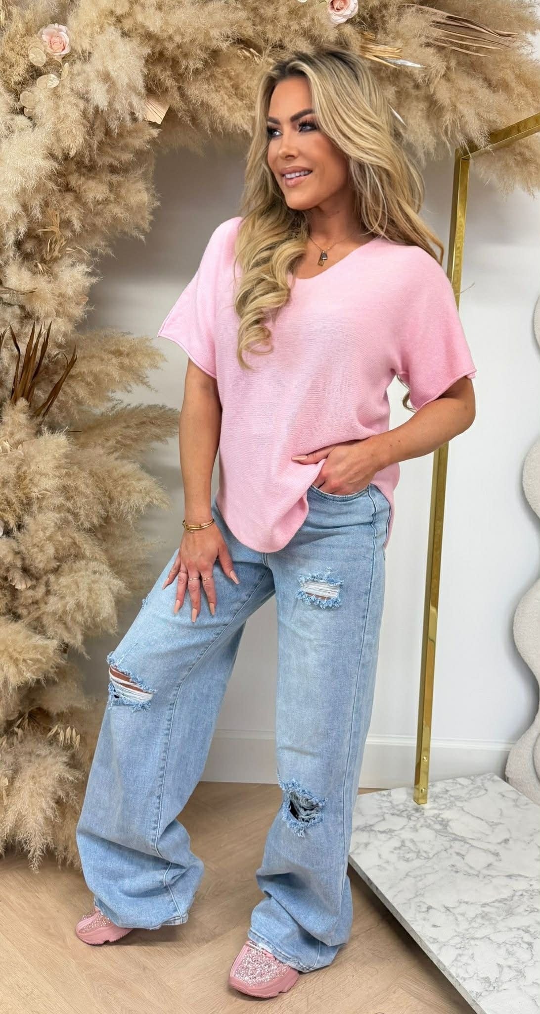NEW COLLECTION V TOP PINK