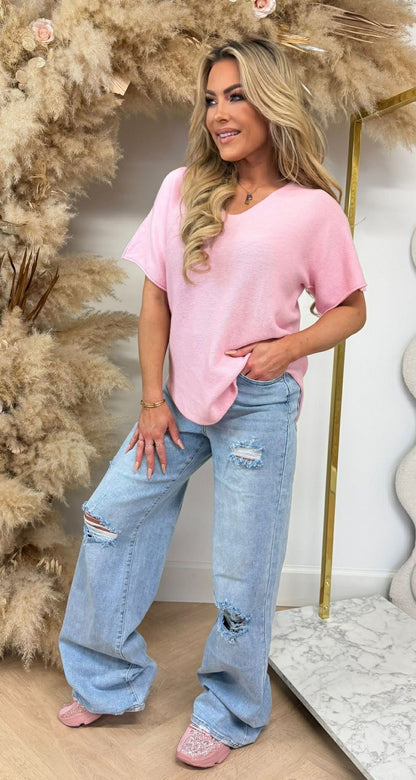 NEW COLLECTION V TOP PINK