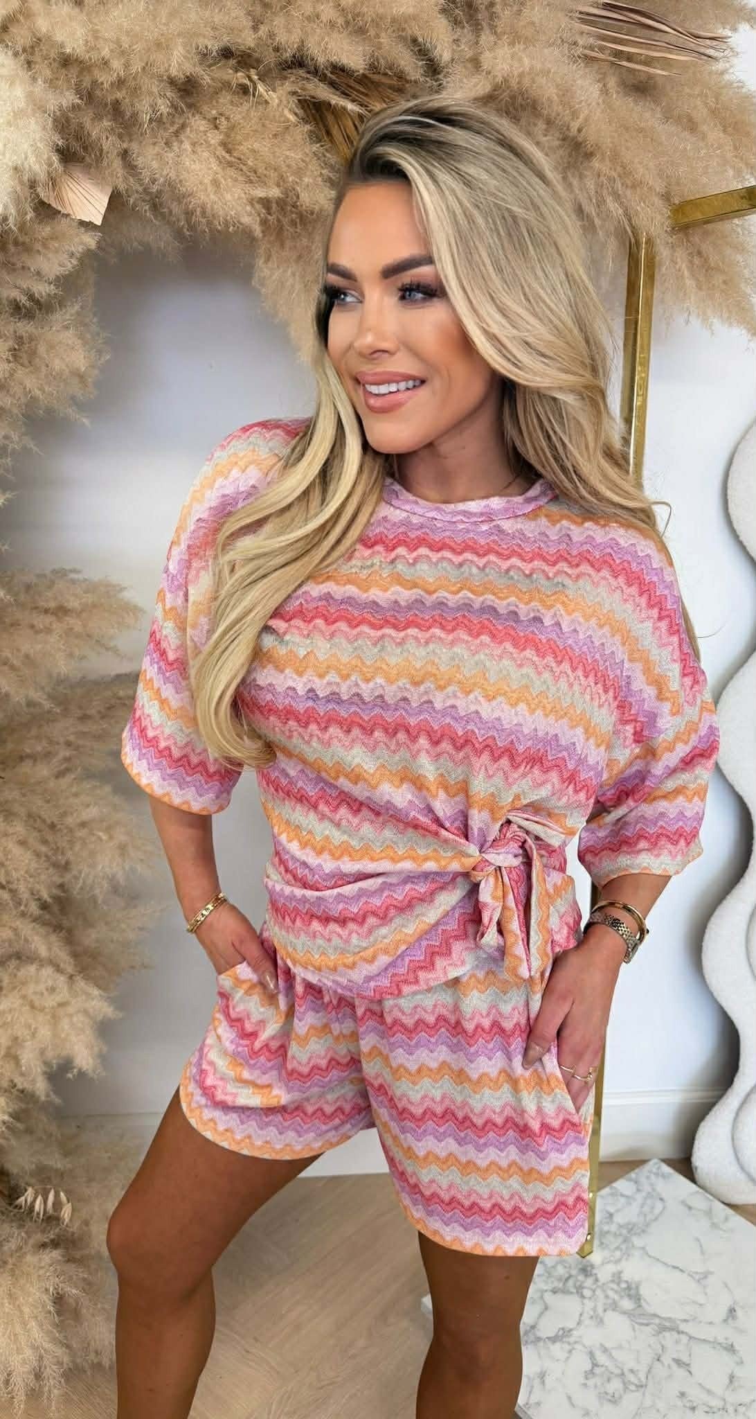 NEW KNOOP LUREX SET PINK